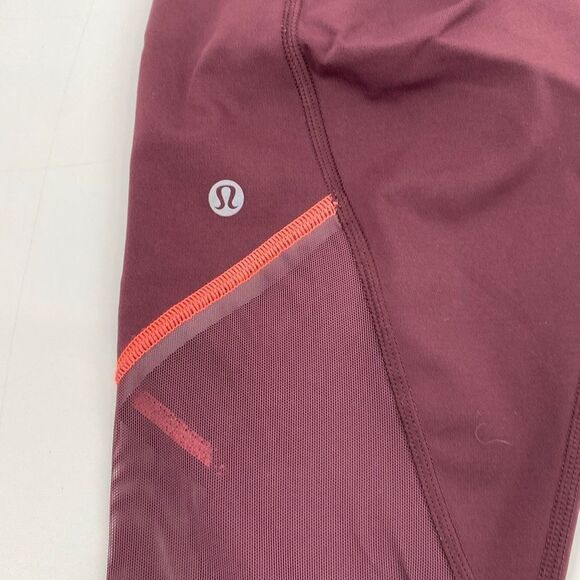 Lululemon Kris Cross Crop Legging Full-On Luxtreme Bordeaux Drama Black Size 6 - Picture 7 of 12